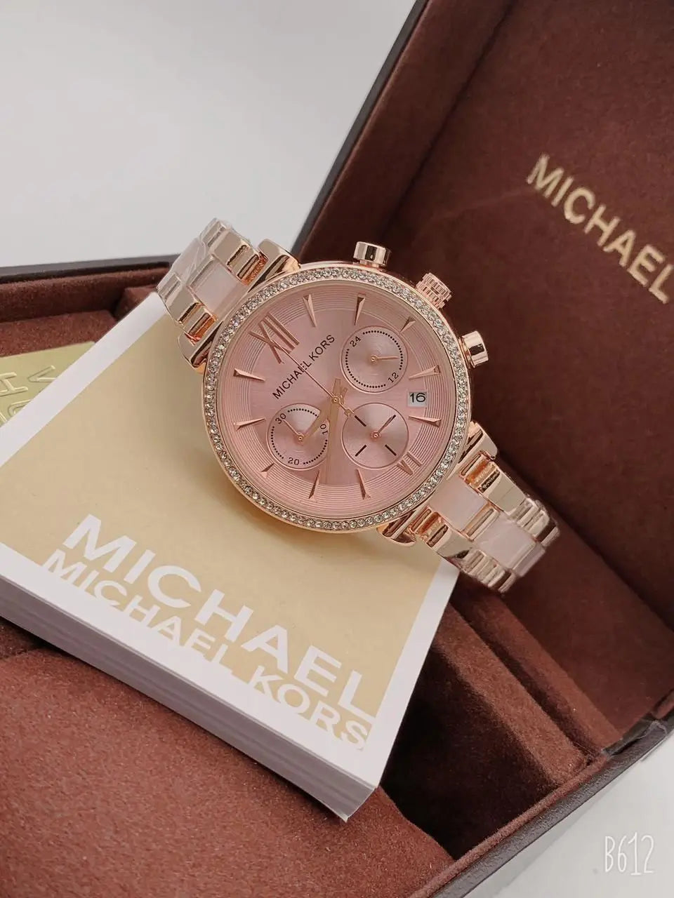 Michael Kors MK3882 For Women Luxury Pink & Gold Stylish Zivaako