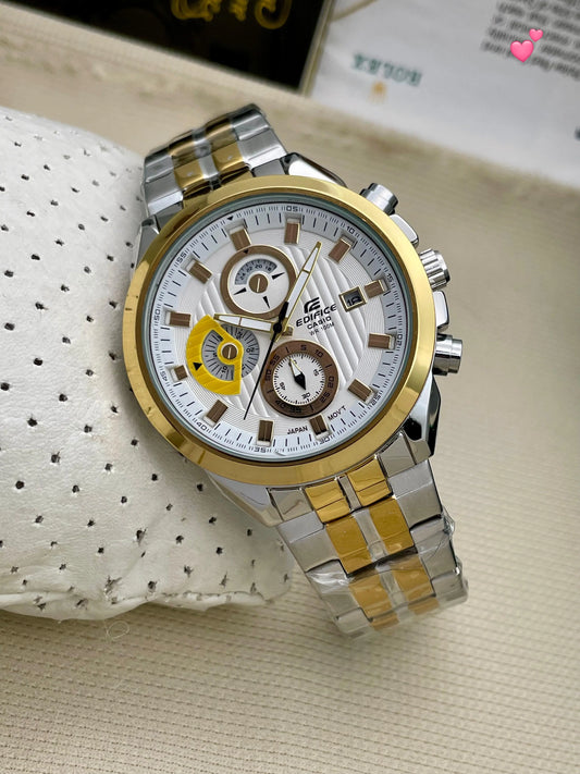 Casio Edifice EFR - 539 White Rich Look Analog For Men Billioniare