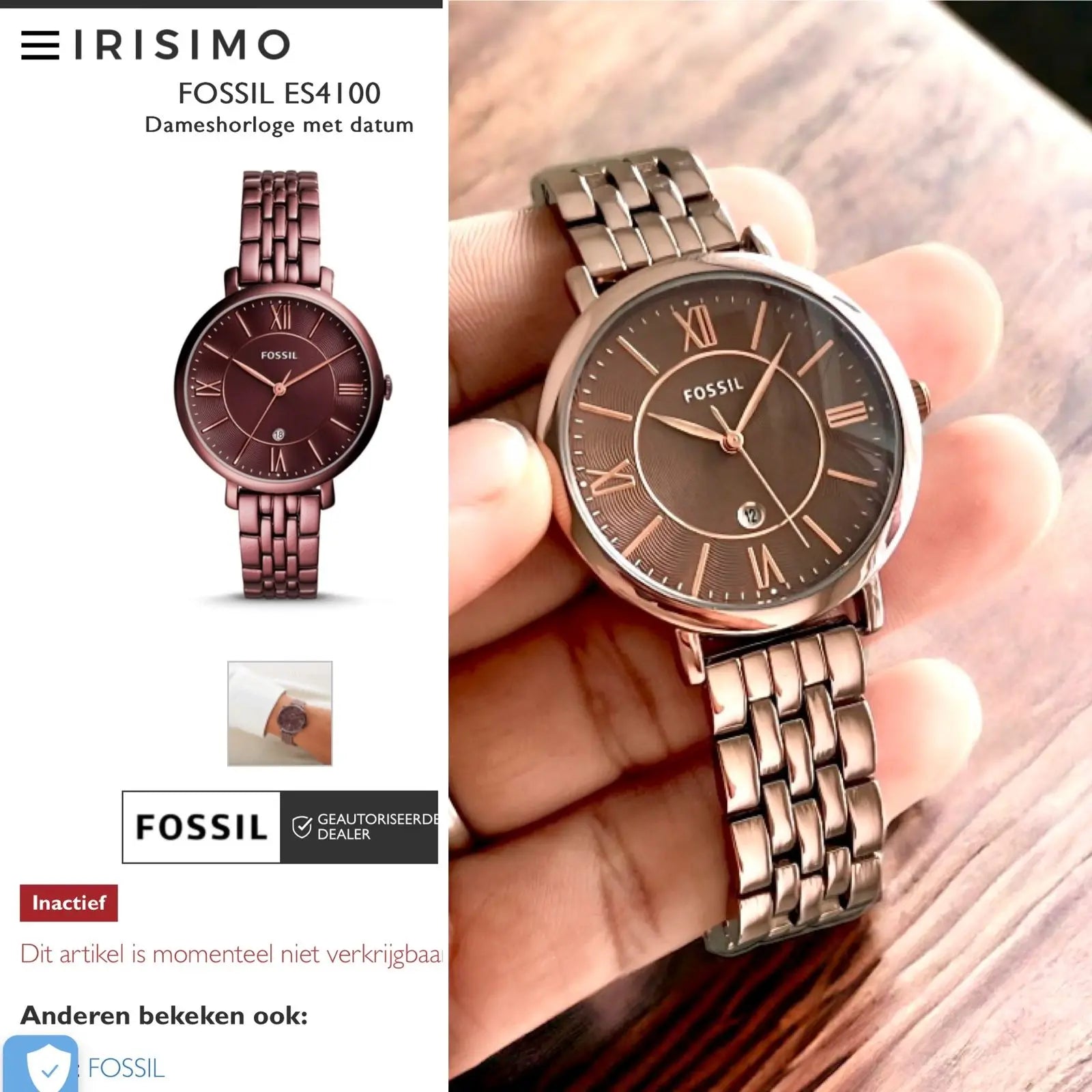 FOSSIL DIAL TYPE ANALOG FOR WOMEN Billioniare