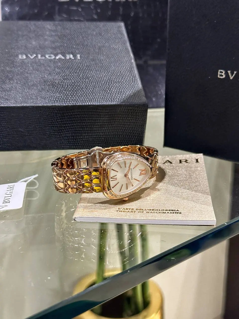 BVLGARI SERPENTI SEDUTTORI Gold and White Analog Watch For Women TGS