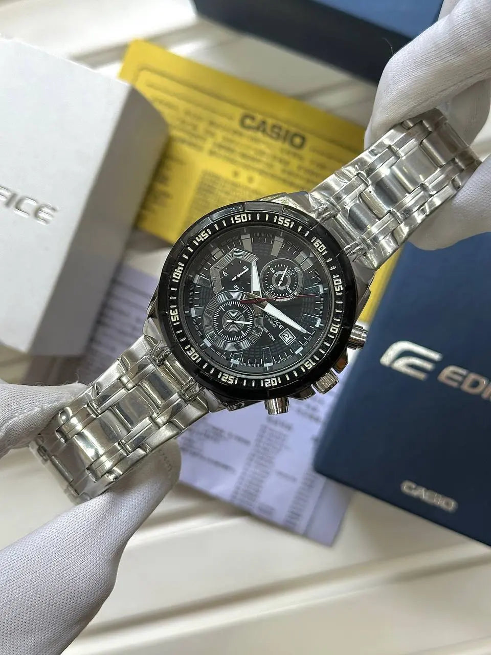 Casio EDifice EFR-539 Stainless Steel White Analog TGS