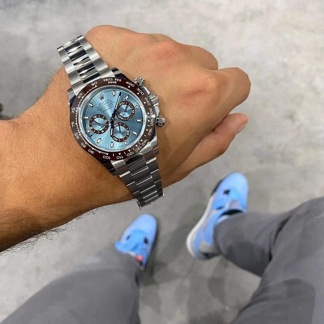 Rolex cosomograph Daytona blue dial watch with ceramic ring TGS