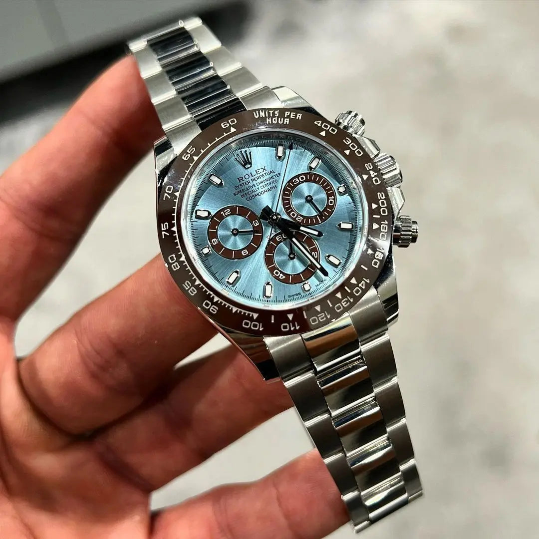 Rolex cosomograph Daytona blue dial watch with ceramic ring TGS