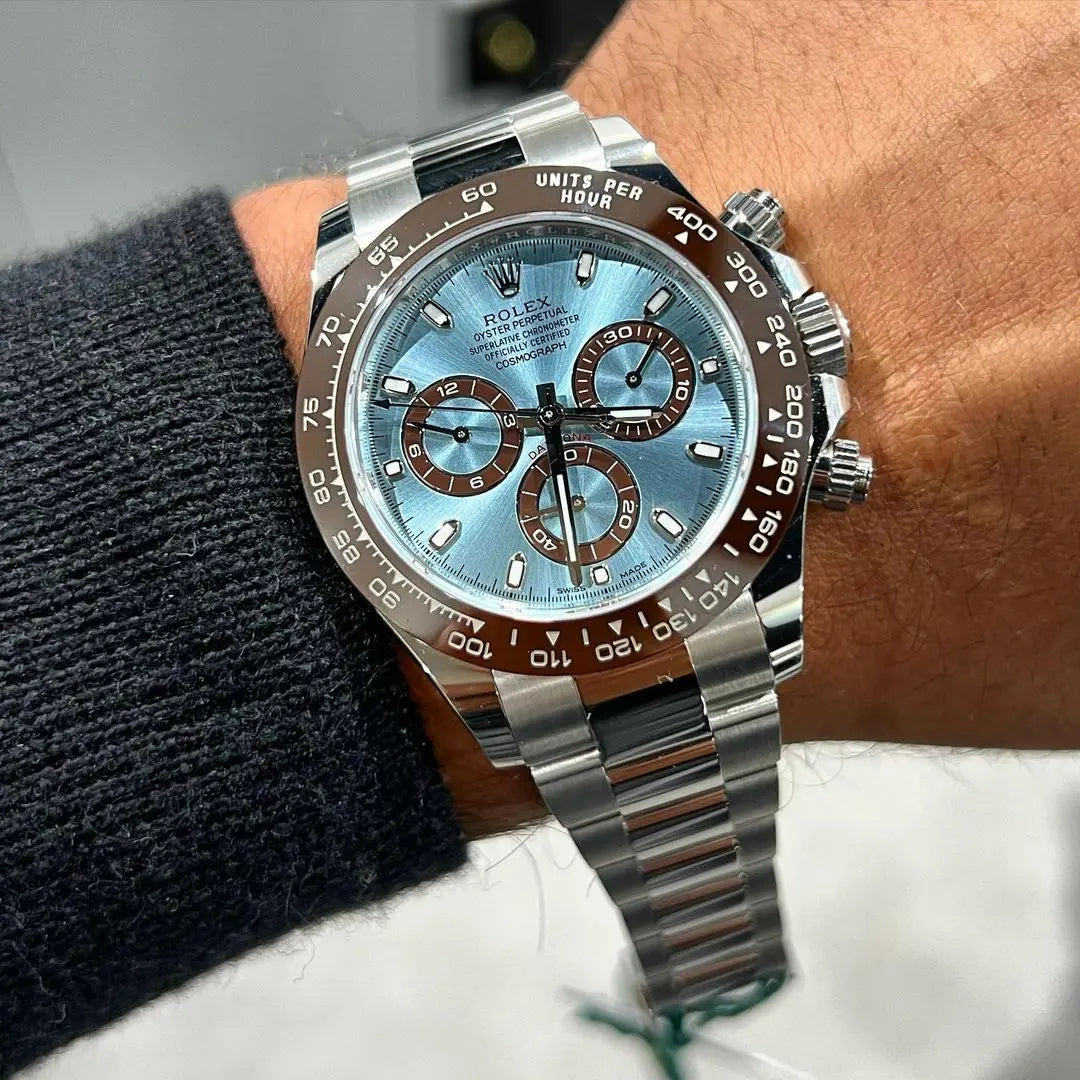 Rolex cosomograph Daytona blue dial watch with ceramic ring TGS